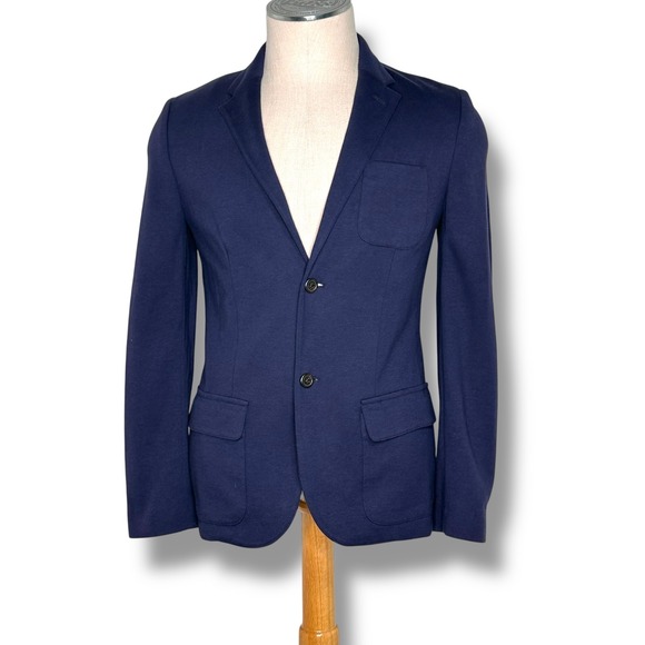 Polo Ralph Lauren Other - Polo Ralph Lauren Boys Navy Blue Knit Two Button Blazer Jacket